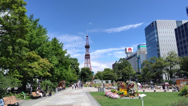 夏の北海道札幌の大通公園の景色