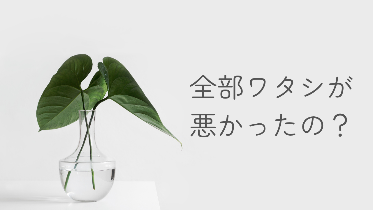 全部ワタシが悪かったの？